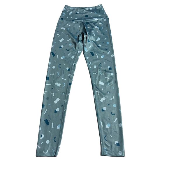 Beyond Yoga Poketo High Waisted Leggings Light Blue Lux Geometric Print Size XS - Picture 1 of 11
